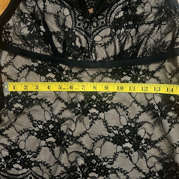 Ann Taylor LOFT Y2K Babydoll Lace Sleeveless Top Size 4 Black Whimsigoth Grunge - Picture 5 of 11